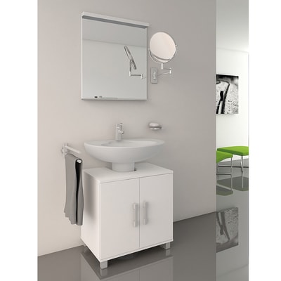 Lavabo Lavandini Bagno Leroy Merlin.Copri Colonna Kolos In Mdf Bianco 2 Ante L 60 X H 56 X P 45 Cm Prezzo Online Leroy Merlin