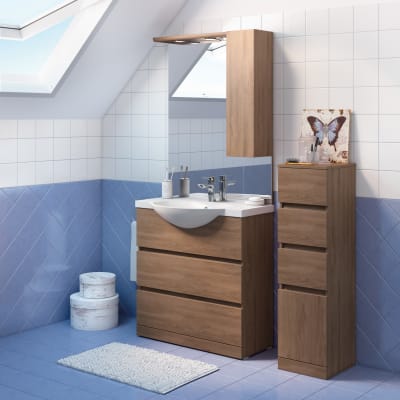 Mobili Da Bagno Leroy Merlin.Mobile Bagno Elise Rovere Tabacco L 80 Cm Prezzo Online Leroy Merlin