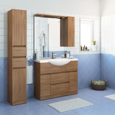 Leroy Merlin Armadietti Da Bagno.Mobile Bagno Elise Rovere Tabacco L 100 Cm Prezzo Online Leroy Merlin