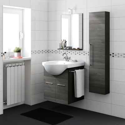 Leroy Merlin Armadietti Da Bagno.Mobile Bagno Ginevra Rovere Scuro L 56 5 Cm Prezzo Online Leroy Merlin