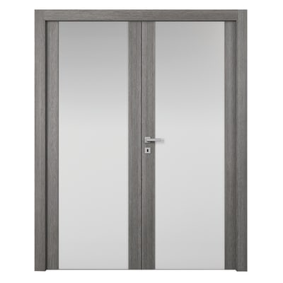 Porta A Due Battenti.Porta A Battente Starwood Vetrata 2 Ante Pietra L 180 X H 210 Cm Destra Prezzo Online Leroy Merlin