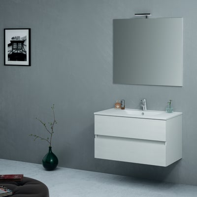 Mobili Da Bagno Leroy Merlin.Set Mobile Da Bagno Con Lavabo Kora Bianco L 91 Cm Prezzo Online Leroy Merlin