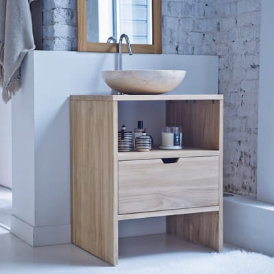 Mobili Da Bagno Leroy Merlin.Mobile Da Bagno Sotto Lavabo L 60 X P 50 X H 78 Cm In Teak Beige Prezzo Online Leroy Merlin