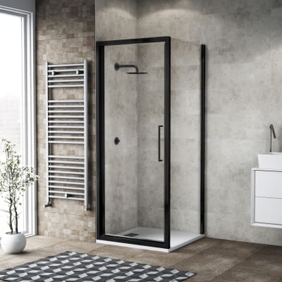 Box Doccia 80x80 Leroy Merlin.Box Doccia Angolare Con Porta A Battente E Lato Fisso Rettangolare Record 80 X 70 Cm H 195 Cm In Vetro Temprato Spessore 6 Mm Trasparente Nero Prezzo Online Leroy Merlin