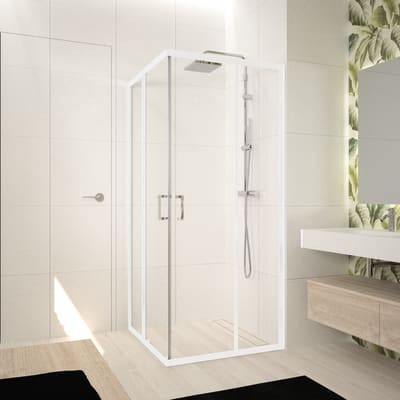 Leroy Merlin Bagno Box Doccia.Box Doccia Rettangolare Scorrevole Ocean 70 X 75 Cm H 195 Cm In Vetro Temprato Spessore 5 Mm Trasparente Bianco Prezzo Online Leroy Merlin