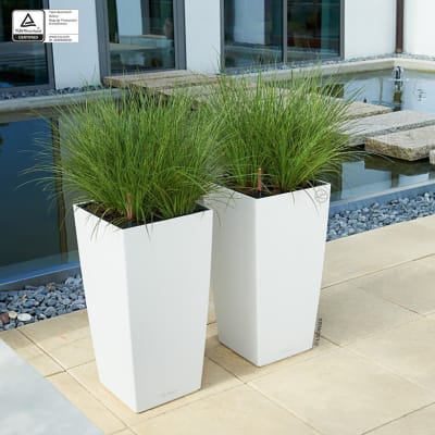 Vasi Da Esterno Alti.Vaso Cubico Color Lechuza In Plastica Bianco H 56 L 30 X P 30 Cm Prezzo Online Leroy Merlin