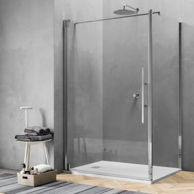 Cabina Doccia 120 X 70.Box Doccia Angolare Con Porta A Battente E Lato Fisso Rettangolare Sword 120 X 70 Cm H 200 Cm In Vetro Temprato Spessore 8 Mm Trasparente Cromato Prezzo Online Leroy Merlin