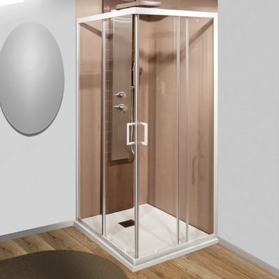 Leroy Merlin Offerte Cabina Doccia.Box Doccia Rettangolare Scorrevole Sinque 70 X 90 Cm H 190 Cm In Vetro Temprato Spessore 5 Mm Trasparente Bianco Prezzi E Offerte Online Leroy Merlin