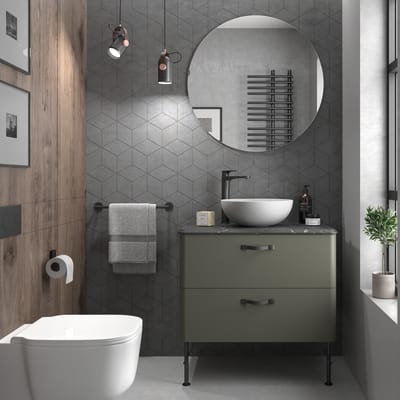 Mobili Da Bagno Leroy Merlin.Set Mobile Da Bagno Con Lavabo Desire Verde L 80 Cm Prezzo Online Leroy Merlin