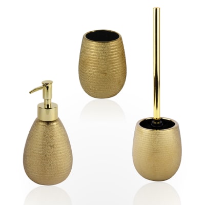 Accessori Bagno Ottone Oro.Set Di Accessori Per Bagno Iris Oro In Ceramica 3 Pezzi Prezzo Online Leroy Merlin