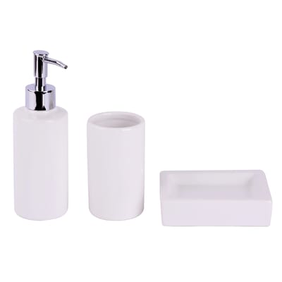 Accessori Per Bagno Leroy Merlin.Set Di Accessori Per Bagno Bianco In Ceramica Prezzo Online Leroy Merlin