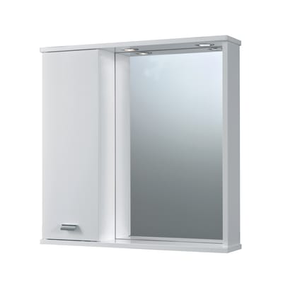 Illuminazione Specchio Bagno Leroy Merlin.Specchio Contenitore Con Luce Rimini L 73 X P 16 4 X H 74 Cm Bianco Lucido Laccato Prezzo Online Leroy Merlin