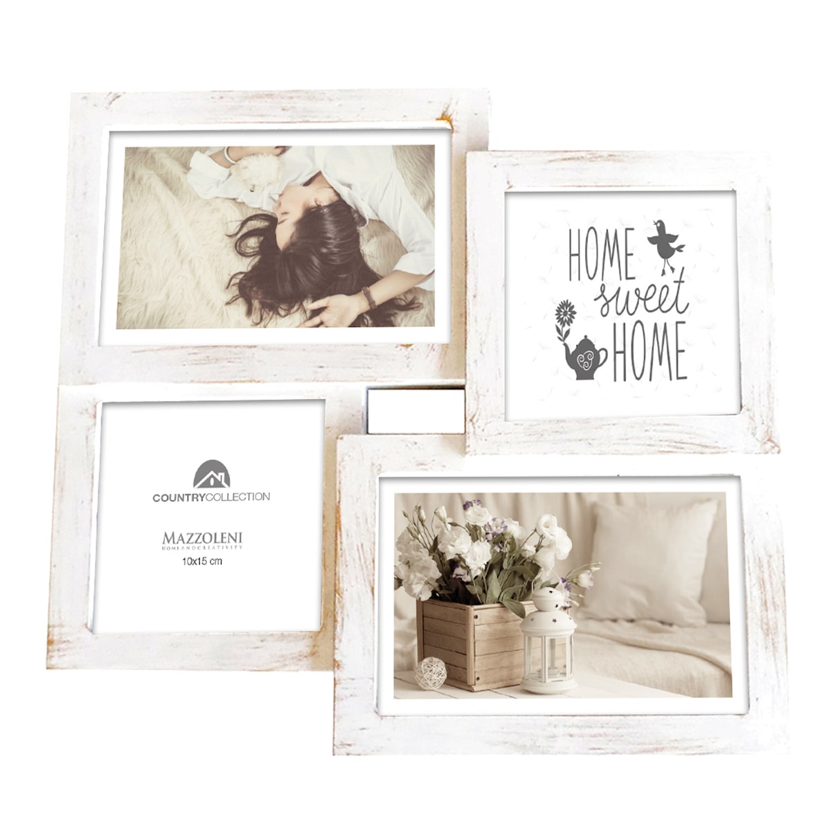 Portafoto Multiplo Da Parete Shabby.Cornice Shabby Per 4 Fotografie 10 X 15 Bianco Prezzo Online Leroy Merlin