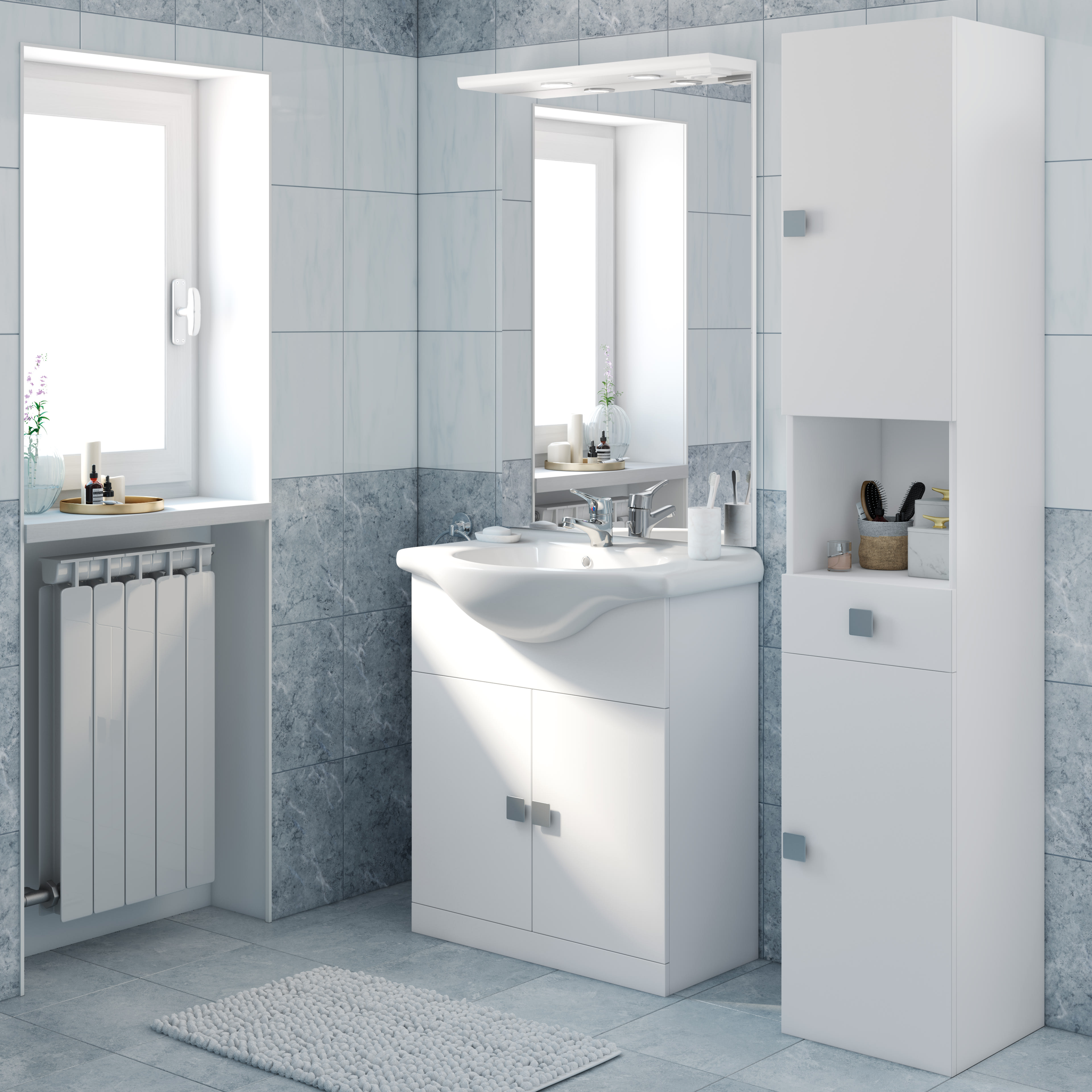 Mensole Per Lavabo Bagno Leroy Merlin.Mobile Bagno Super Bianco L 75 Cm Prezzo Online Leroy Merlin